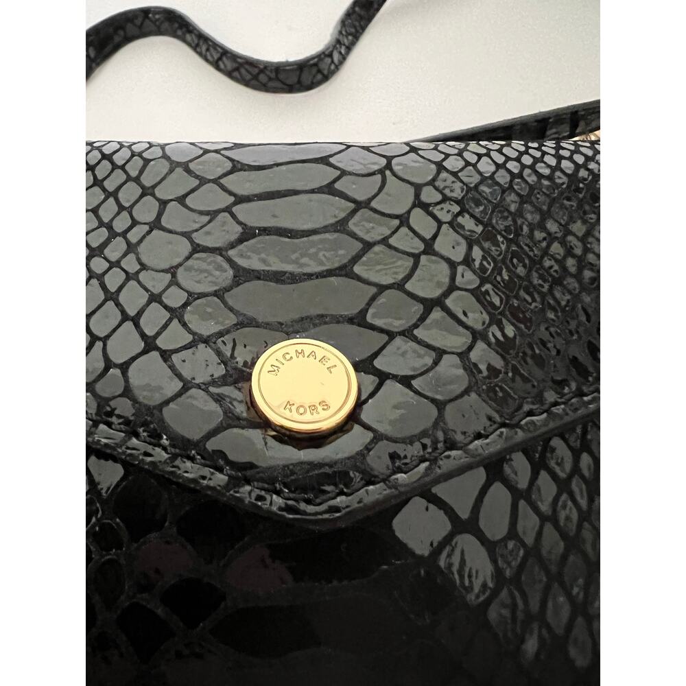 Michael Kors Women's Phone Crossbody Wallet Purse Black Genuine Leather Bag - Picture 3 of 11